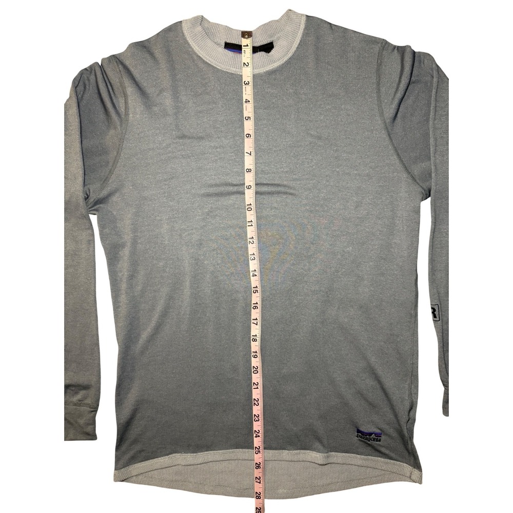 Patagonia Men Medium Gray Long Sleeve Crew Neck Shirt - Picture 7 of 9